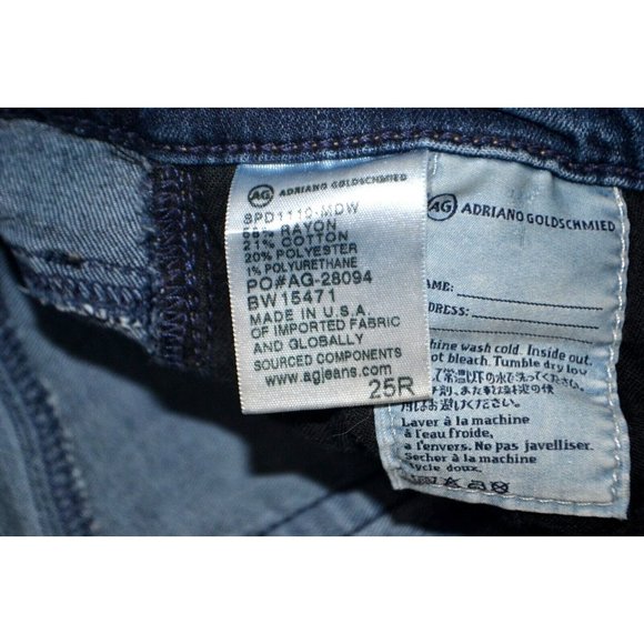 ADRIANO GOLDSCHMIED Women's The Stilt Cigarette Skinny Jeans SIZE‎ 25R Dark Wash - Picture 8 of 9